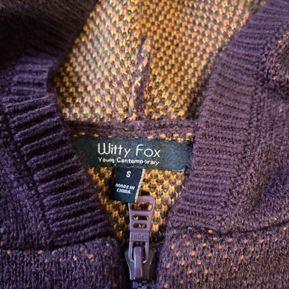Witty Fox y2k brown floral zip up small - Picture 3 of 5